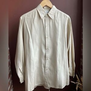 Bergdorf Goodman Button Down Shirt in Cream